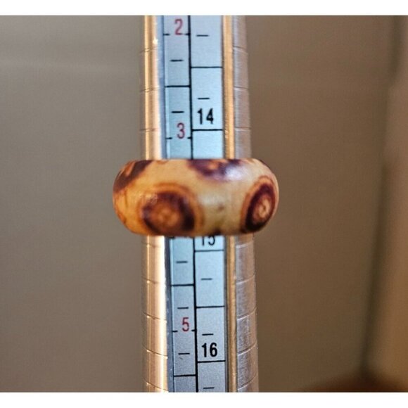 Size 4 Real Wood Unisex Ring Handcrafted Matte Finish Minimalist Jewelry - Picture 4 of 4